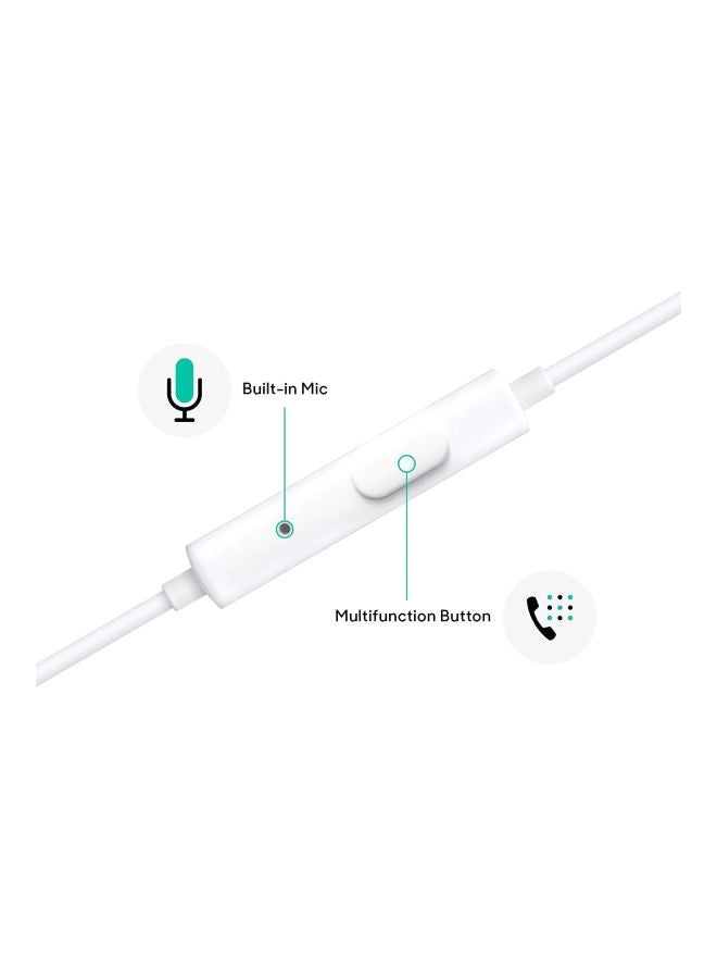OPPO Wired In-Ear Stereo Earphones White - Image 4