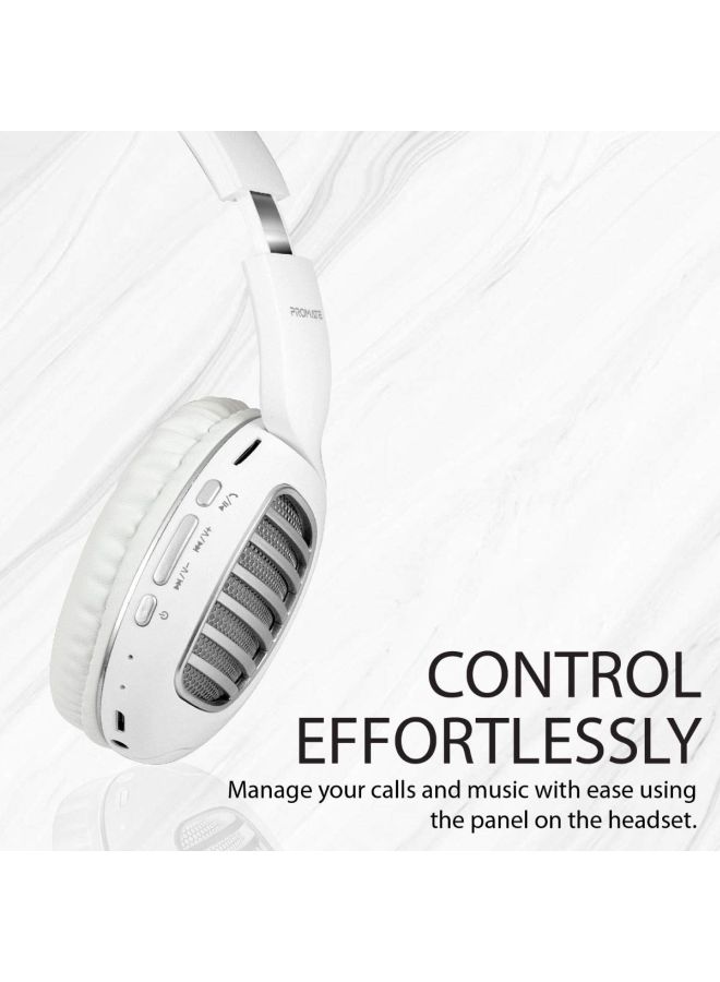 PROMATE Concord Dynamic HD Wireless Over-Ear Stereo Headset White  - Image 4