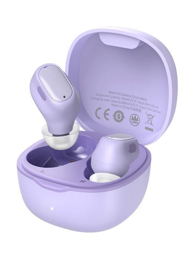 Baseus WM01 True TWS Wireless Earphones Bluetooth 5.3 Earphone HD Headphones Touch Control Earbuds for iOS/Android - Purple  - Image 5