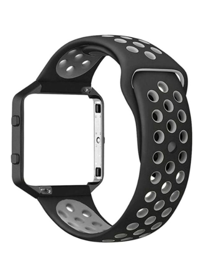 QiaoKai Silicone Band For Fitbit Blaze 23 mm Grey/Black