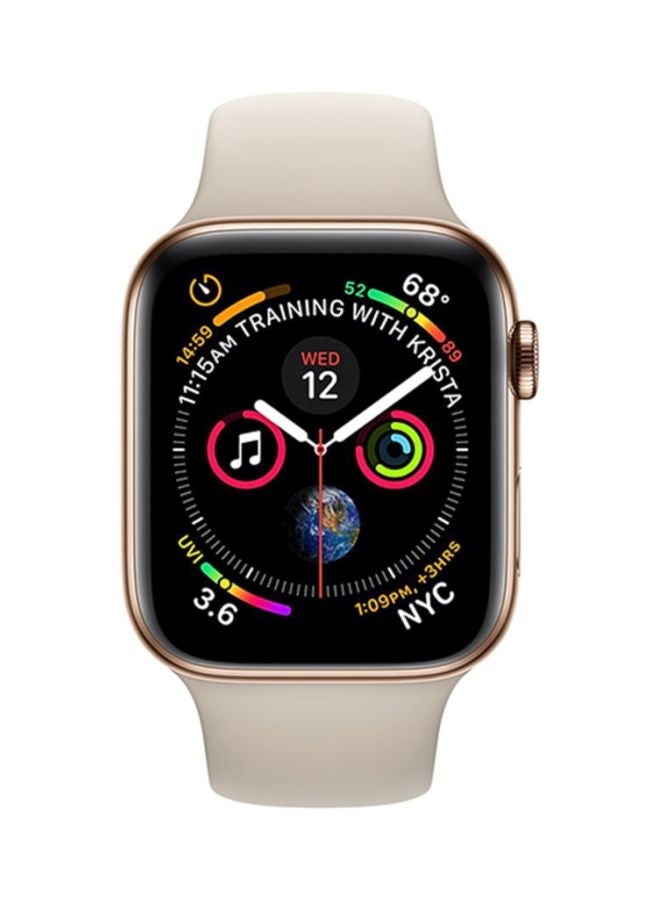 ساعة سيريز 4 مقاس 44 مم مزودة بنظام تحديد المواقع وبيانات الهاتف الخلوي ذهبي