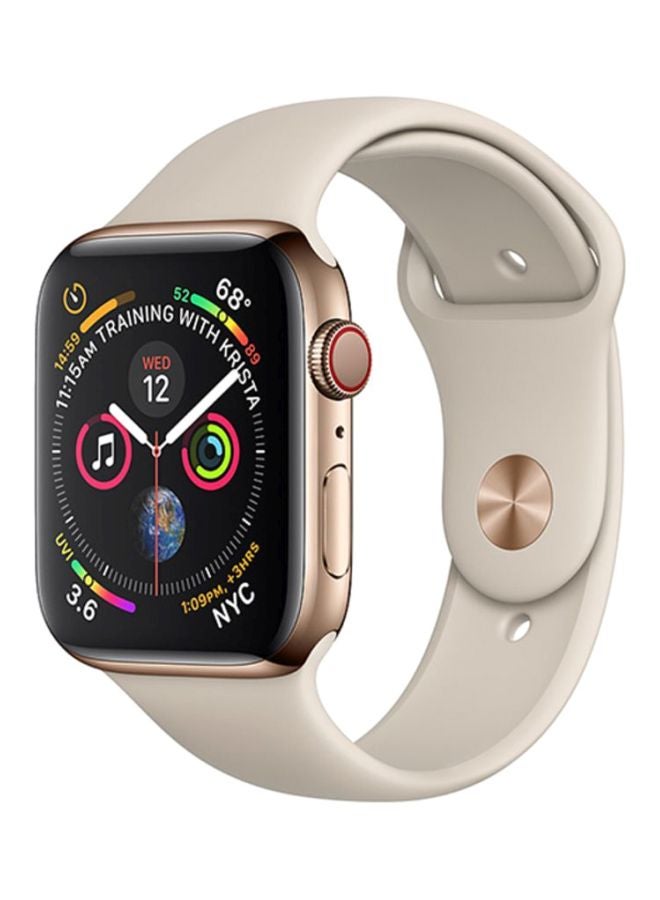 ساعة سيريز 4 مقاس 44 مم مزودة بنظام تحديد المواقع وبيانات الهاتف الخلوي ذهبي