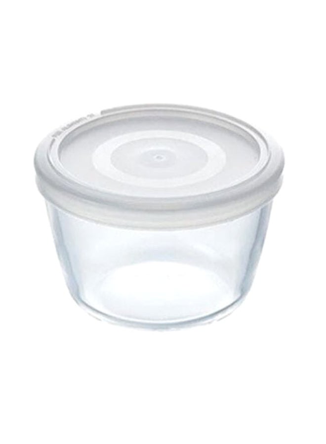 PYREX Cook And Freeze Round Food Box Clear/White 12cm  - Image 1