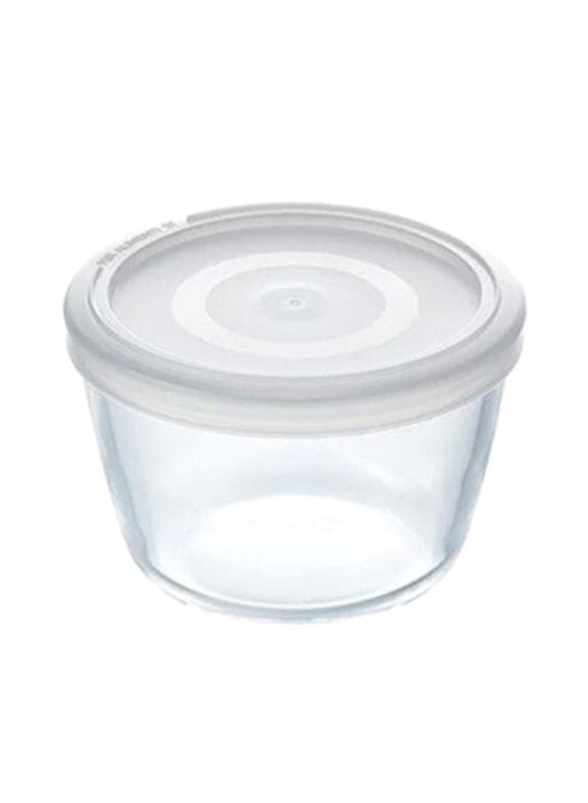 PYREX Cook And Freeze Round Food Box Clear/White 15cm  - Image 1