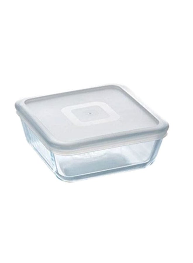 PYREX Cook And Freeze Square Food Box Clear/White 15cm  - Image 1