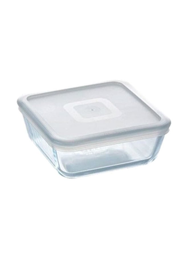 PYREX Cook And Freeze Square Food Box Clear/White 20cm  - Image 1