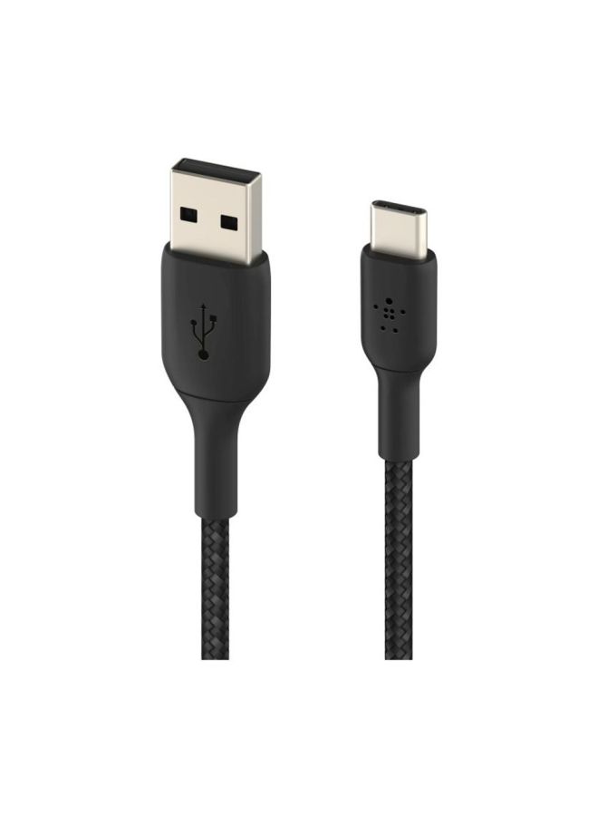 belkin - Boostcharge Braided Usb Type C Cable, Usb-C To Usb-A Cable, Usb C Charger Cable For Iphone 15, Samsung Galaxy S24, Google Pixel, Ipad, Macbook, Nintendo Switch And More - 1M Black - Image 1