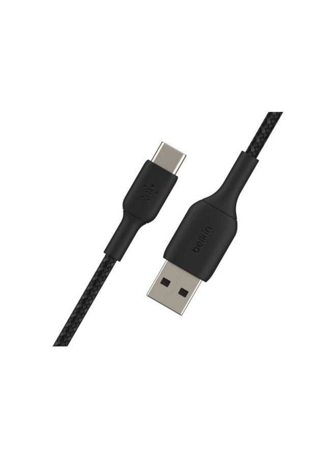 belkin - Boostcharge Braided Usb Type C Cable, Usb-C To Usb-A Cable, Usb C Charger Cable For Iphone 15, Samsung Galaxy S24, Google Pixel, Ipad, Macbook, Nintendo Switch And More - 1M Black - Image 1