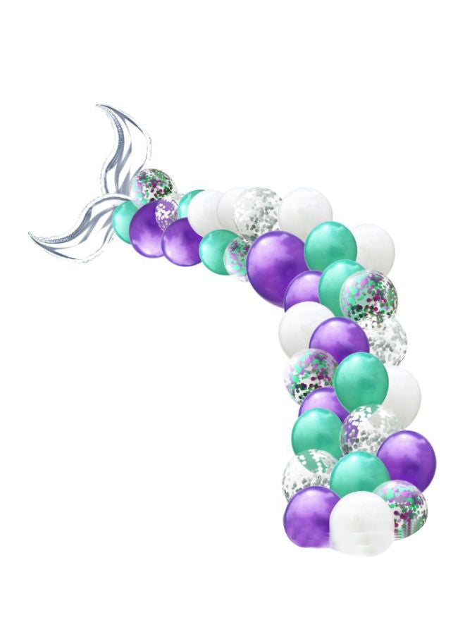 بيوينتي مجموعة بالونات مخصصة بنمط معدني بتصميم حورية البحر مكونة من 43 قطعة - Image 1