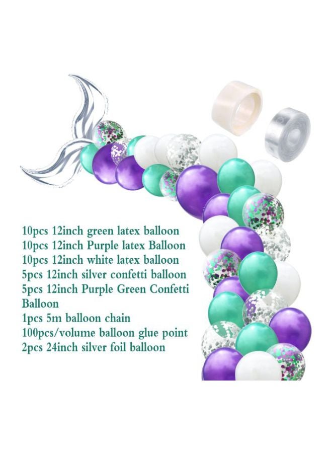 بيوينتي مجموعة بالونات مخصصة بنمط معدني بتصميم حورية البحر مكونة من 43 قطعة - Image 2