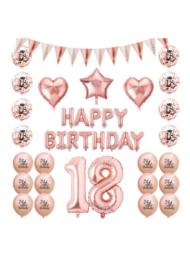Beauenty 27-Piece 18th Birthday Party Decorative Printed Balloons Set - Image 1