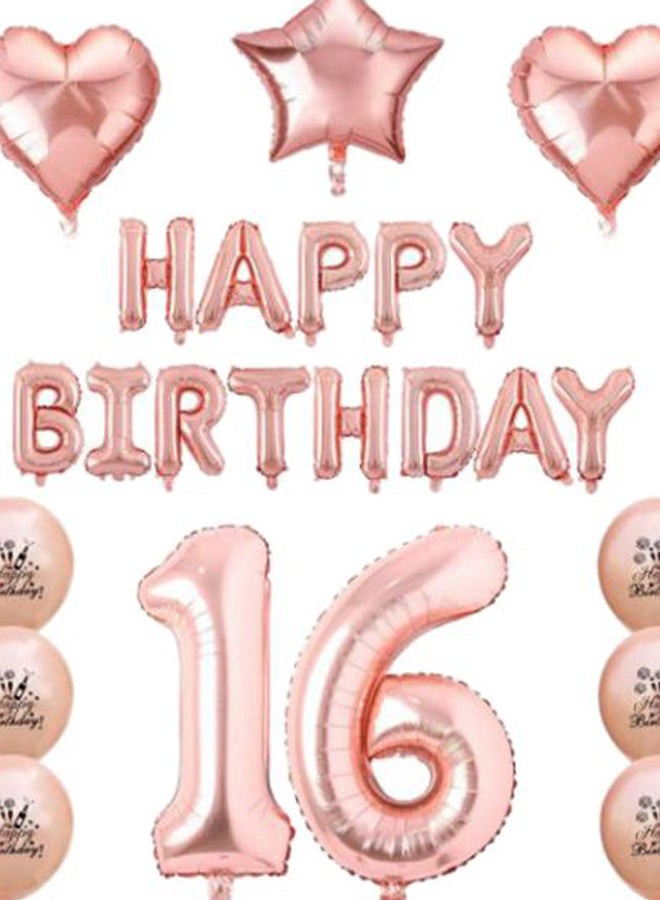 بيوينتي مجموعة بالونات تزيين بطبعة لحفلة عيد الميلاد السادس عشر من 27 قطعة - Image 2