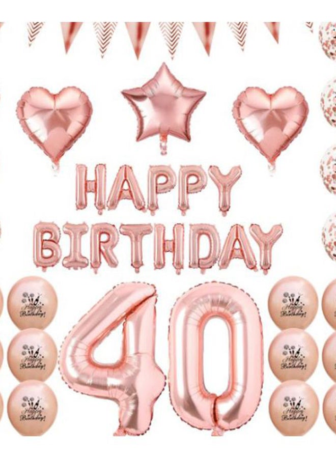 Beauenty 27-Piece 40th Birthday Party Decorative Printed Balloons Set - Image 2