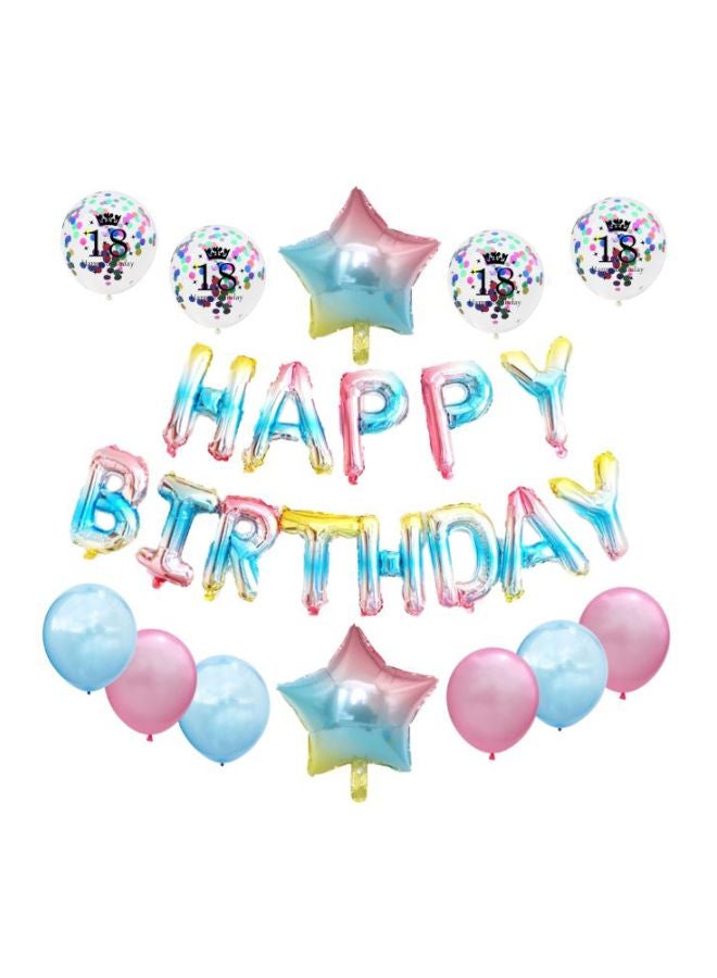 بيوينتي مجموعة بالونات زينة بتصميم عبارة "Happy Birthday" من 25 قطعة - Image 1