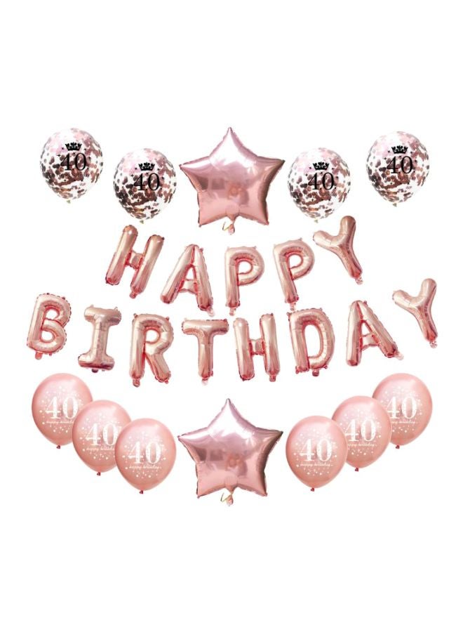 بيوينتي مجموعة بالونات زينة بتصميم عبارة "Happy Birthday" من 25 قطعة - Image 1