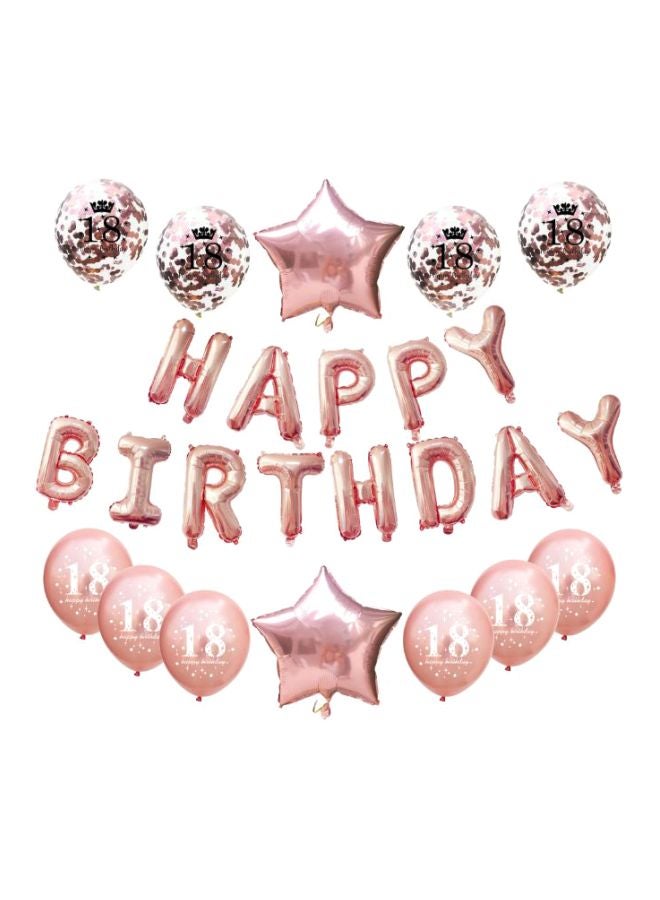 بيوينتي مجموعة بالونات زينة بتصميم عبارة "Happy Birthday" من 25 قطعة - Image 1