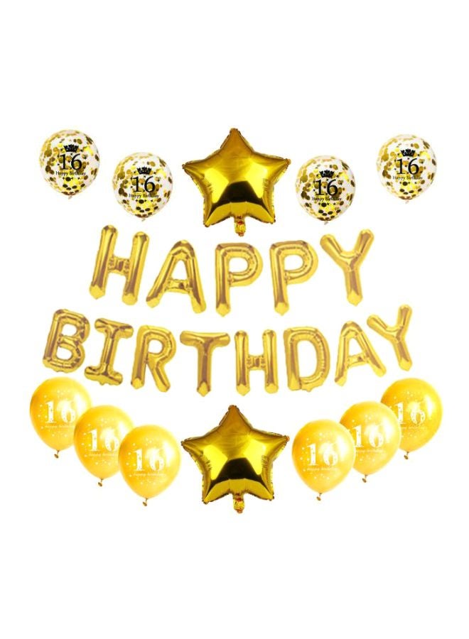 بيوينتي طقم غطاء بالون من قصدير الألومنيوم بتصميم عبارة "Happy Birthday" مكون من 25 قطعة - Image 1