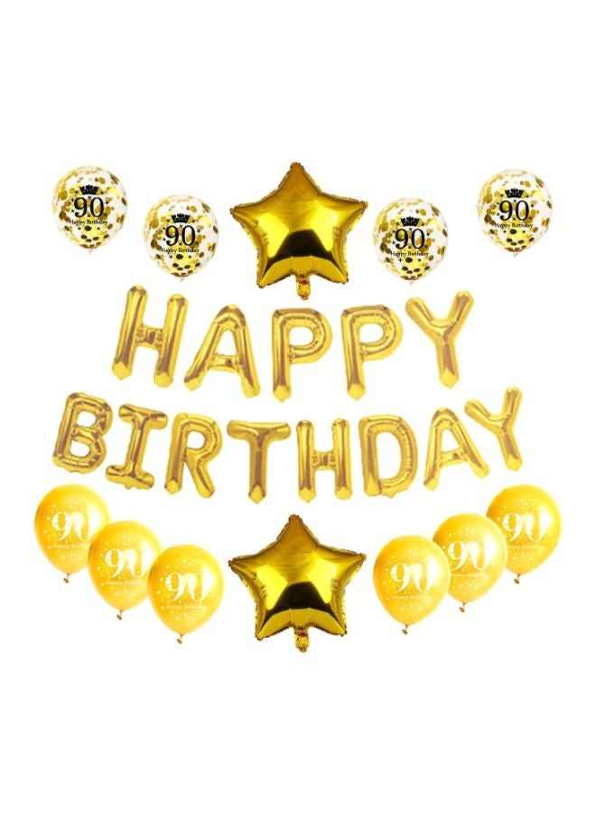 بيوينتي طقم غطاء بالون من قصدير الألومنيوم بتصميم عبارة "Happy Birthday" مكون من 25 قطعة - Image 1