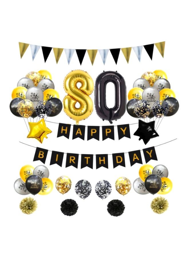 بيوينتي مجموعة بالونات للاحتفال بأعياد الميلاد تحمل عمر 80 سنة - Image 1