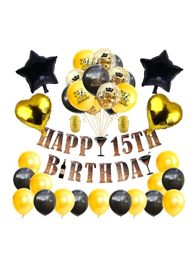 بيوينتي مجموعة بالونات مع راية تشكل عبارة "Happy 13th Birthday" مكونة من 42 قطعة - Image 1