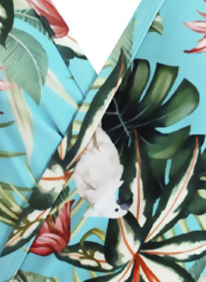 FERIADO NACIONAL - Flower Printed Swimsuit Floral Green - Image 1