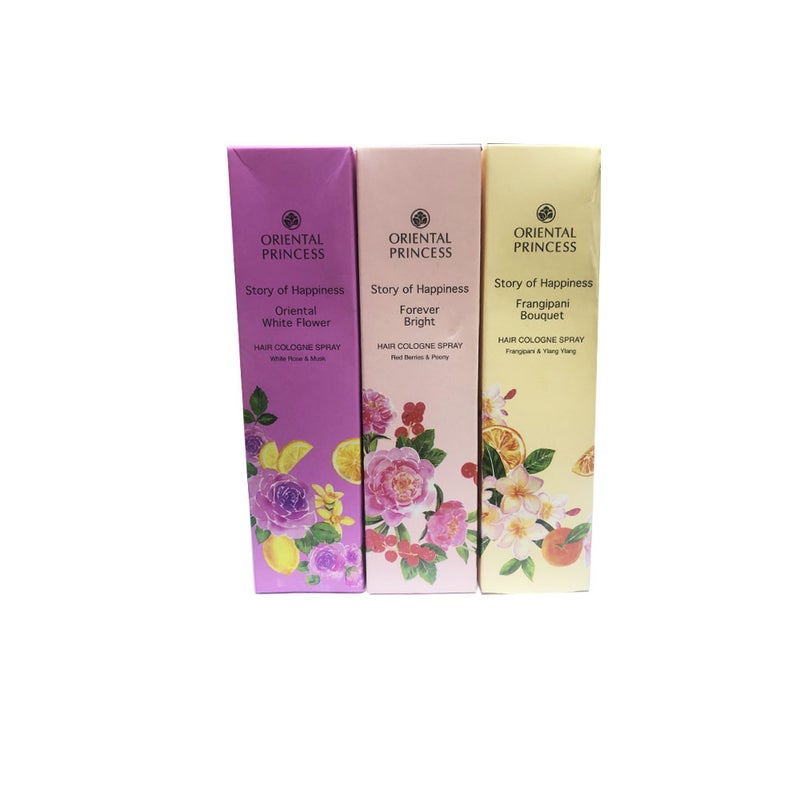 Pack Of 3 Frangipani, Forever Bright, White Flower Hair Cologne Spray Multicolour 100ml - v1599833099/N40412367A_2