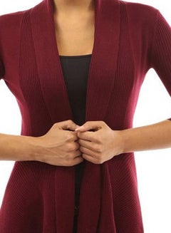 Joychic Hem Cardigan burgundy  - Image 3