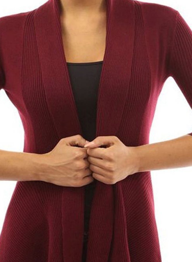 Joychic Hem Cardigan burgundy  - Image 3