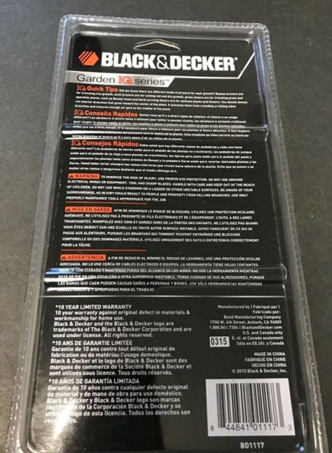 بلاك اند ديكر مشذب أشجار منحني بشفرات فولاذية صلبة أسود/ برتقالي/ فضي 8بوصة - Image 4