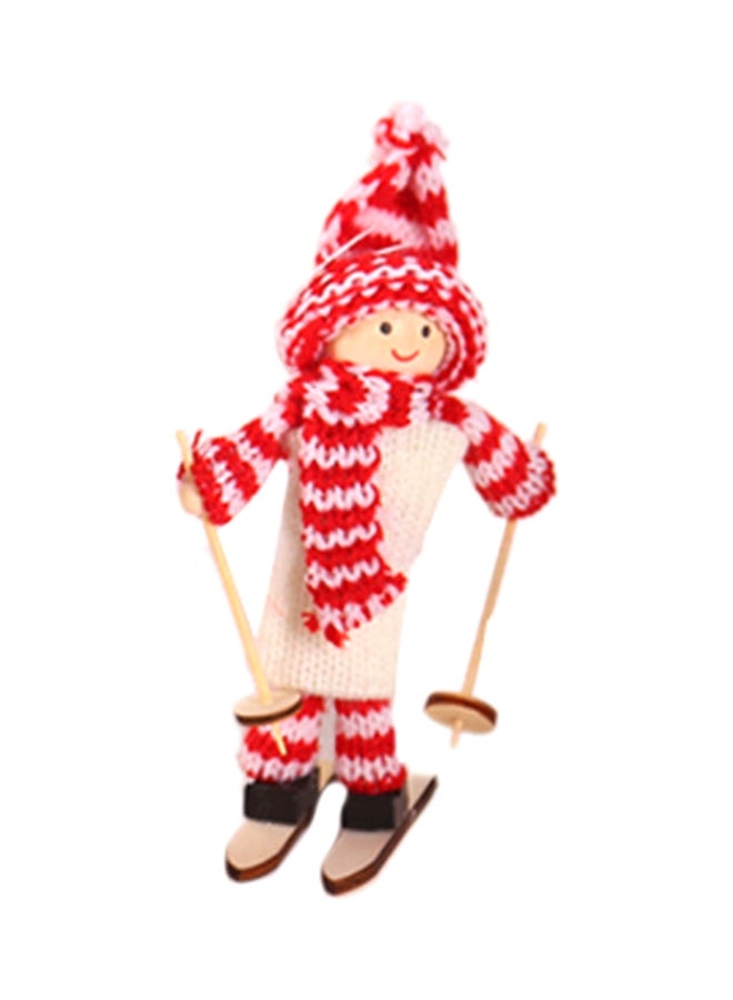 Beauenty Ski Doll Pendant White/Beige/Red 6x10cm  - Image 1