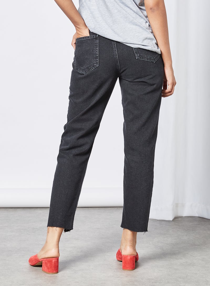 trendyol - Zipper Detailed Mom Jeans Black - Image 1