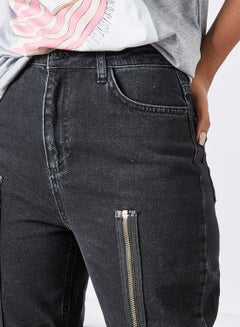 trendyol Zipper Detailed Mom Jeans Black  - Image 4