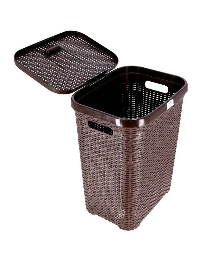 DELCASA Plastic Laundry Basket Brown 40cm  - Image 4