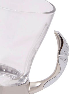 REGENT 6-Piece Classic Tea Mug Set Clear/Silver 10x11x8cm  - Image 3