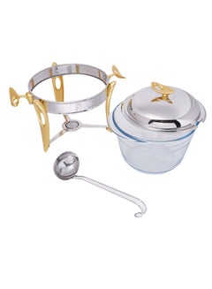REGENT O2 Round Shaped Soup Warmer With Ladle Gold/Silver/Clear Gold/Silver/Clear 25.6 x 37.4 x 27 cm  - Image 2