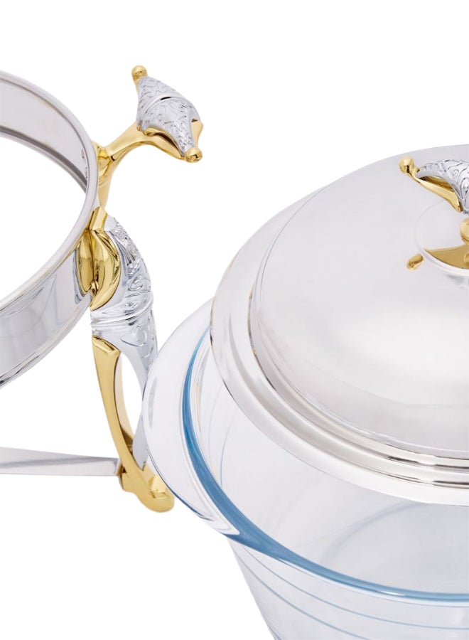 ريجنت وعاء تدفئة الشوربة O2 على شكل بيضاوي مع مغرفة لون ذهبي/ فضي/ شفاف - Image 3