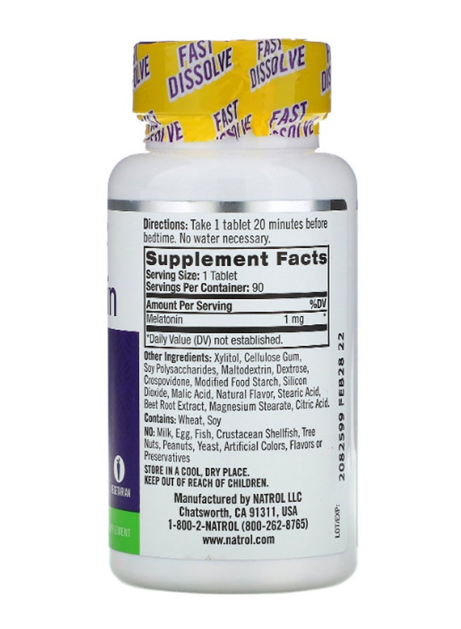 NATROL - Melatonin Dietary Supplement Strawberry Flavour 90 Tablets - Image 1
