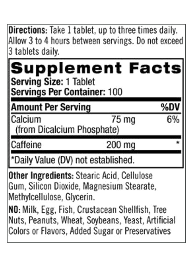 NATROL - High Caffeine Dietary Supplement 100 Tablets - Image 1