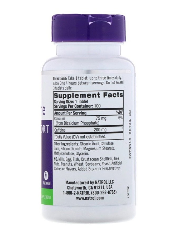 NATROL - High Caffeine Dietary Supplement 100 Tablets - Image 1