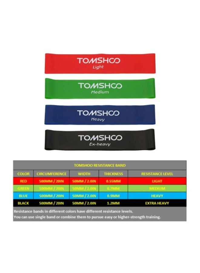 TOMSHOO 4-Piece Latex Exercise Band Set 20inch  - Image 2
