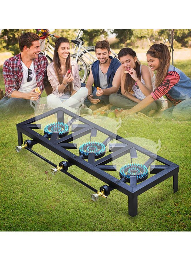 راج طقم موقد الغاز المزود بعدد 3 شعلات ومصنوع من حديد الزهر ومكون من قطعتين 31سم - Image 3