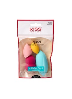 KISS 4-Piece Professional Make Up Sponge Set Pink/Blue/Yellow/Red  - Image 2