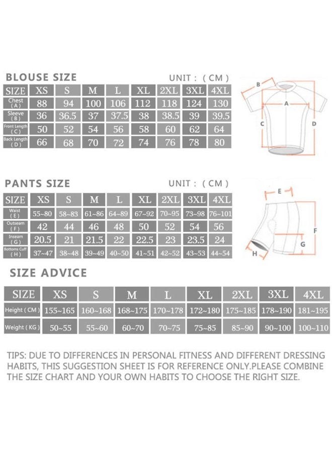 QiaoKai 2-Piece Printed High Neck Cycling Suit Set Black/Green/White  - Image 5