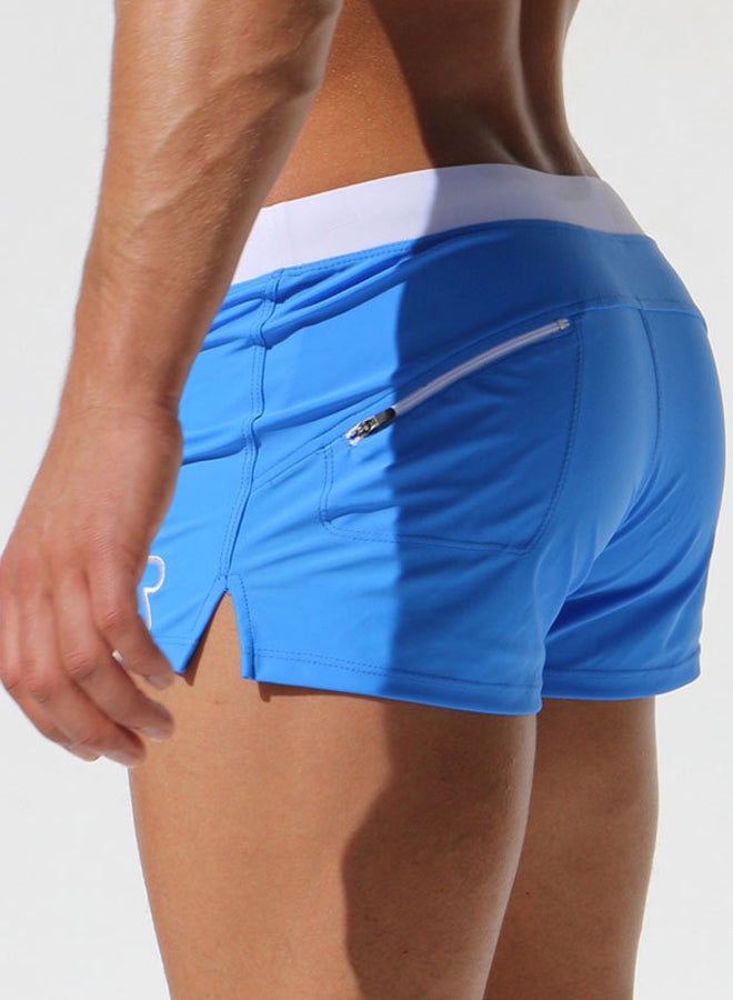 QiaoKai Nylon Swim Shorts Blue/White  - Image 2