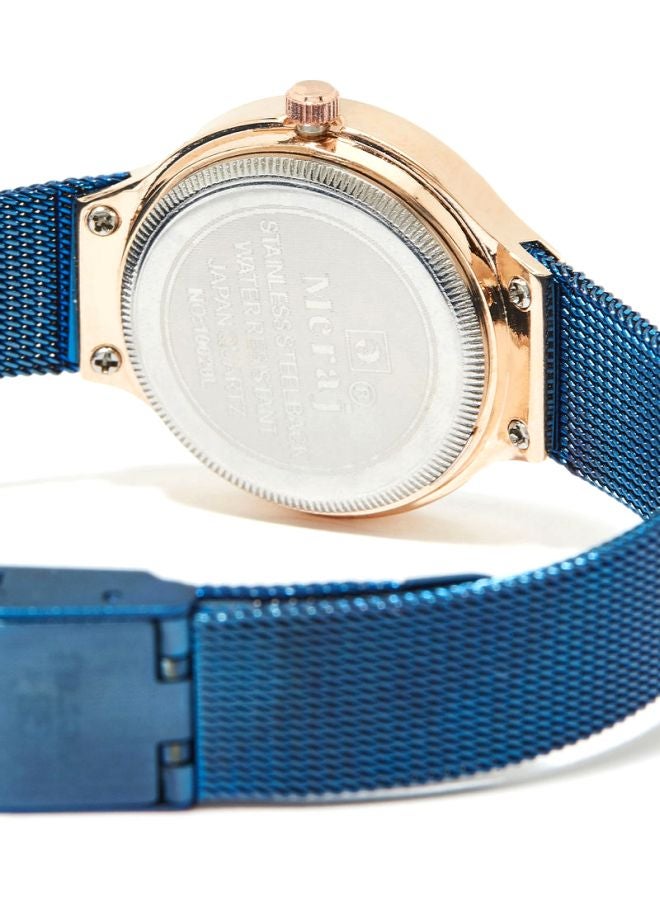 MERAJ Women's Water Resistant Analog Watch MJ523 - 34 mm - Blue - Image 2