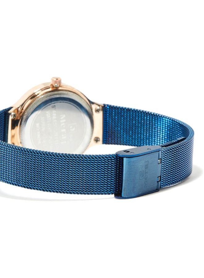 MERAJ Women's Water Resistant Analog Watch MJ523 - 34 mm - Blue - Image 4