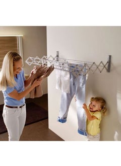 Juwel Ruck Zuck Clothes Dryer 100Cm, Extendable Wall-Mounted Dryer For Indoor And Outdoor Use, Durable, High Load Capacity, Space-Saving Design- 40132 Silver 100cm - v1599901541/N40258268A_5