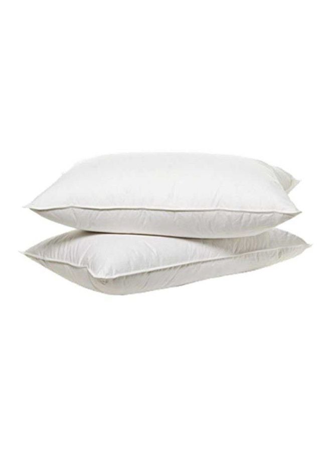 Kingtex 2-Piece Single Cord Pillow With Piping Cotton White 50x70cm  - Image 1