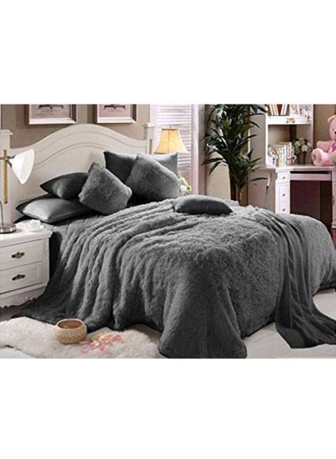 6-Piece Blanket Set Fabric Grey