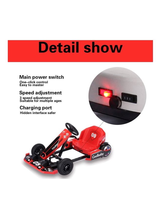 Cool Baby Crazy Drift Go Electric Ride-On Cart Red 105x34x80cm - Image 3